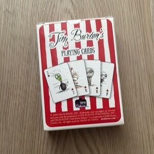 Tim Burton Striped Red and White Playing Cards